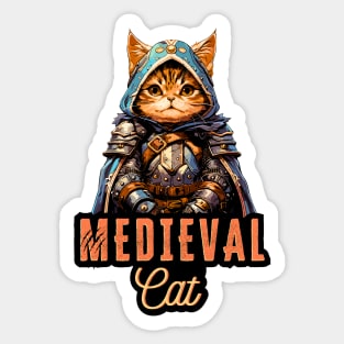 Medieval Cat: Fantasy Armor Design Sticker